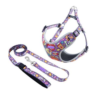 China Durable Adjustable Free High Quality Chest Strap Leash Colorful Pet Hand Harness for sale