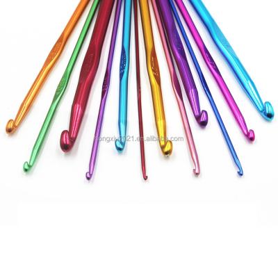 China Factory Sale Multicolor 14Sizes 2mm-10mm Aluminum Handle Hook Hooks Knitting Knitting Needles Crochet Hooks Set for sale