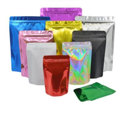 China Smell Proof Moisture Proof Mylar Eco Friendly Laminated Custom Printing Holographic Resealable Bags for sale