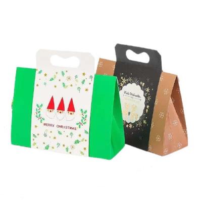 China Recyclable Wholesale Christmas Candy Cookie Packaging Festival With Handle Paper Gift Packing Box for sale