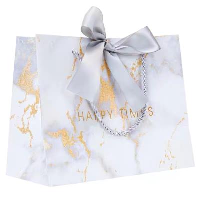 China Recyclable Printing Your Own Logo Tote Gift Package Luxury Paper Bag With Ribbon Handle for sale