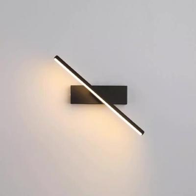 China Modern Bedroom Bedside Wall Lamp Indoor Rotatable Adjustable Angle LED Lighting Single Aluminum Strip Wall Lamp for sale