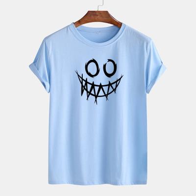 China Low MOQ QUICK DRY Custom Your Own Logo O-Neck Polyester Sublimation Y2K Smiley T-Shirts for sale