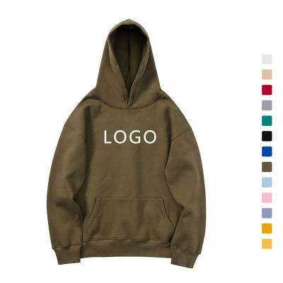 China Anti-wrinkle Custom Logo Fleece High Quality Oversized Thickened Men's Hoodie Hip Hop Fashion Winter Hoodie Ladies Solid Color Warm Hoodies for sale