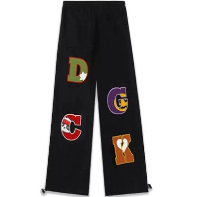 China New Style Chenille Patch Casual Heavy Embroidery QUICK DRY Hip Hop Track Sweatpants Straight Pants Men for sale