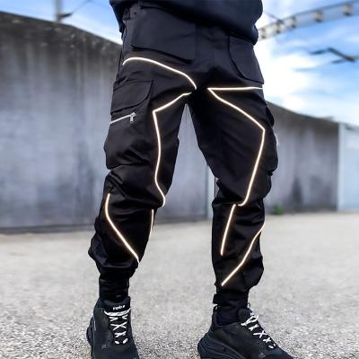 China QUICK DRY Multi Pockets Cargo Streetwear Wholesale Reflective Joggers Men for sale