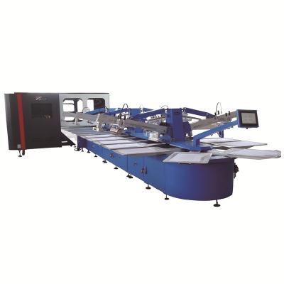 China Automatic Fabric Printer 6 Color Screen Printing Machine for sale