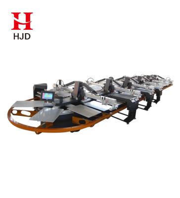 China T shirt printing oval 2-24color automatic screen printing machine for t shirt, garment agency price for sale