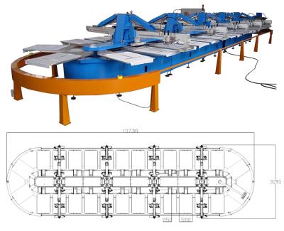 China T-shirt Printing HJD High Precision 2-24color Oval Automatic T-shirt Silk Screen Printing Machine for sale