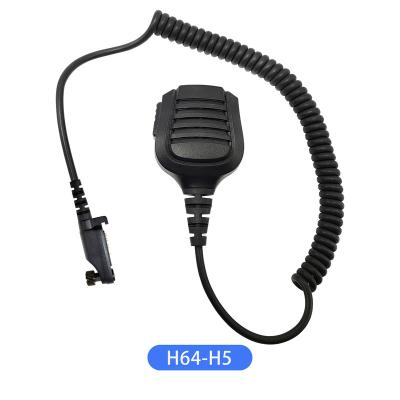 China Handheld Microphone H64-H5 IP55 Walkie Talkie Shoulder Speaker Microphone with Big PTTs H5 Plug for Hytera Handheld Two Way Radio for sale