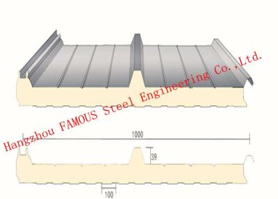 China los paneles de bocadillo aislados resistentes de la PU de agua de 970m m para el panel prefabricado del tejado de la casa en venta