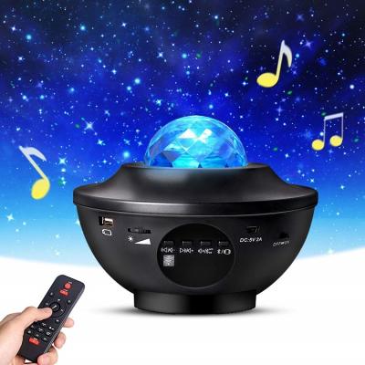 China Modern Hot Selling Amazon Atmosphere 360 ​​Degree USB Remote Control Music Tooth Galaxi Projector Blue Star Night Lights for sale