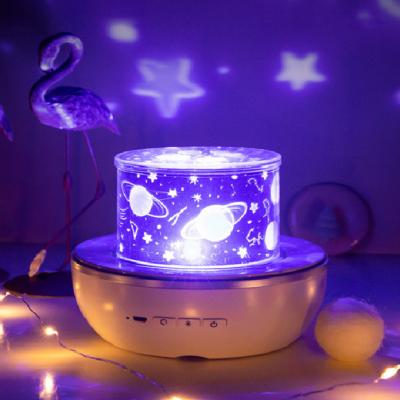 China Amazon Romantic Gift of Modern Hot Sale LED Music Starry Star Light 360 Degree Rotation Tooth Galaxy Projector Sky Blue Projector for sale