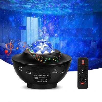 China Modern Hot Selling Amazon Atmosphere 360 ​​Degree USB Remote Control Music Tooth Galaxi Projector Blue Star Night Lights for sale