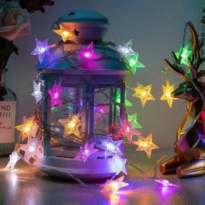 China Solar Powered Remote Control Colorful Induction Light Warm Colorful Light Christmas Tree Star Christmas Tree Holiday Automatic Sale LED Amazon Decorative Lights for sale