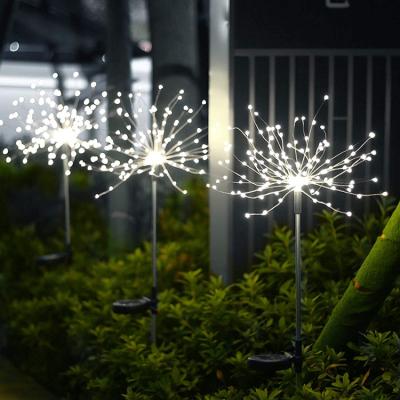 China Hot Sale Outdoor Colorful Waterproof Remote Control Holiday LED Lights Christmas Solar Rechargeable Fireworks Electric String Lights for sale