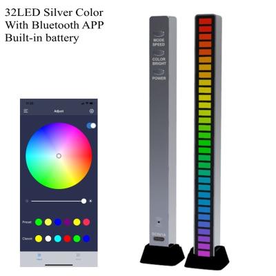 China Modern High Quality Rechargeable RGB Voice Control LED Music Level Light Gathering Lamp Rhythm Recognition Lights for sale