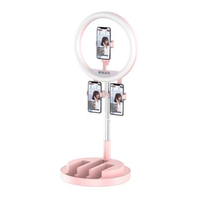 China Makeup Selfie Photography New Arrival Desktop Beauty Selfie Live Light For Tik Tok YouTube Video With Tripod Stand Holder Mobile Phone Stand USB Ring Light for sale