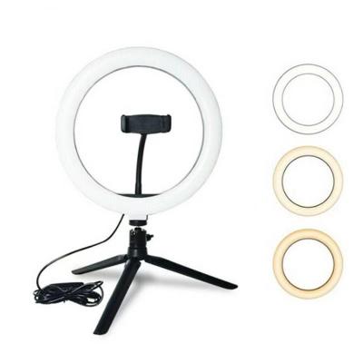 China 360 Degree Mobile Phone Holder 2021 New roating 10IN Table Led Ring Light With Tripod Stand and Phone Holder For Mulity Use Support One-stop Service for sale