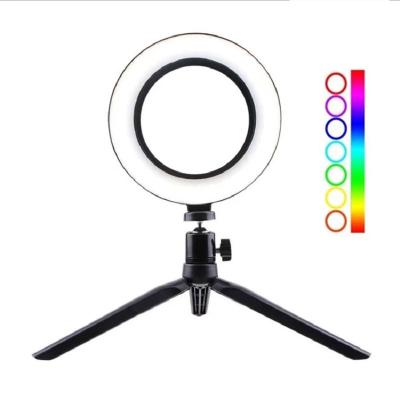 China 360 Degree 10inch Mobile Phone Stand 2021 Photography Props Table Lamp Light Stand Super Hot OEM RGB Led Light Living Light For Flowing for sale