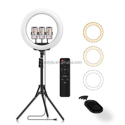 China Dimmable Shine 3 Phone Case Stand Hot Sales Make Up Mirror Led Light USB Power Photography Studio Camera Ring Light With Tripod Stand 22 Wholesale Top Selling inches for sale