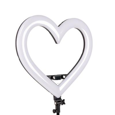 China Make Visual Makeup Live Beauty Sufficiency Light RGB Heart Shape Ringlights 2021 290 Led Beads 19 Inch Ring Light With Stand And Phone Holder Ring Light With Stand for sale