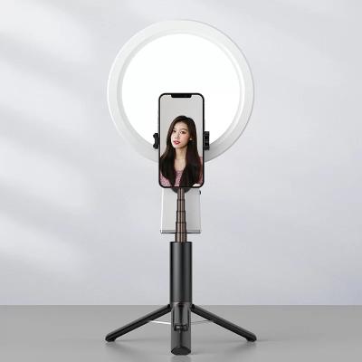 China High Quality PORTABLE LED Beauty Remote Mirror Lights 12 Inch Live Fill Portable Mobile Phone Lamp Tripod Stand Led Selfie Light for sale