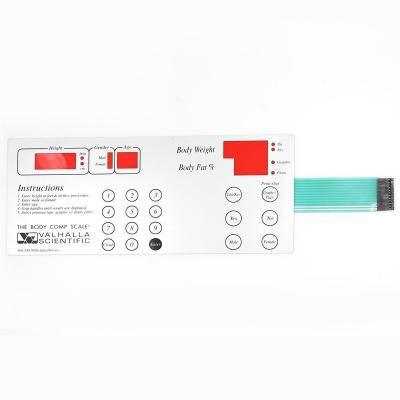 China Home appliance waterproof LED membrane switch panel 1 key membrane switch keypad with LCD window for sale