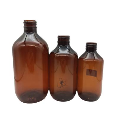 China High Quality Custom Plastic Pet Shampoo 200ml 300ml 500ml Shower Gel Packaging Amber Empty Bottle With Pump for sale