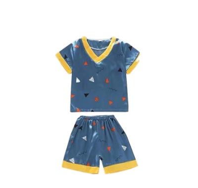 China Factory sale 2021 new products breathable children's short sleeve shorts sets pajamas baby silk pajamas for sale