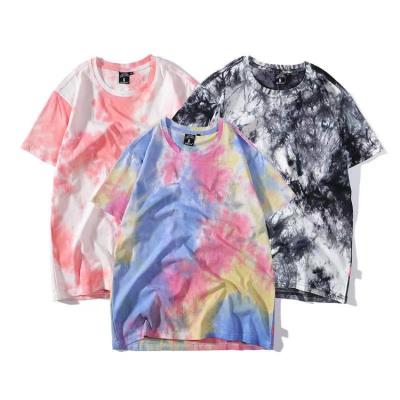 China Breathable High Quality Control Dye By Tying Short Sleeves Around The Neck Oversized T-Shirt For Unisex for sale