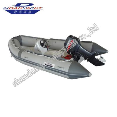 China 14ft hypalon fiberglass RIB recreational military boat with console for sale