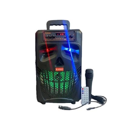 China Colorful Light LED Speaker Wireless Box Kimiso QS-7801 Talking 8 Inch Boombox DJ Sound Box Portable Subwoofer Speaker System With LED Light for sale