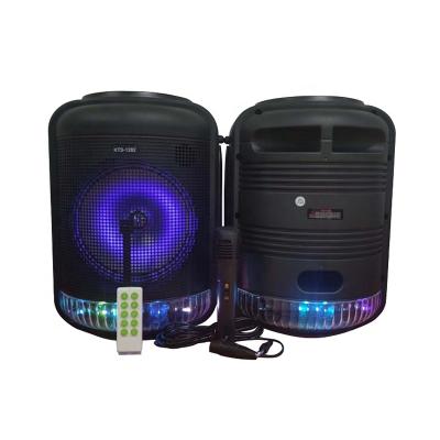 China Colorful Light Knots 1282 LED 8 Inch 30W Large High Power Party DJ Speaker Outdoor Active Bluetooth Talking With Dancing Light Microphone For Party for sale