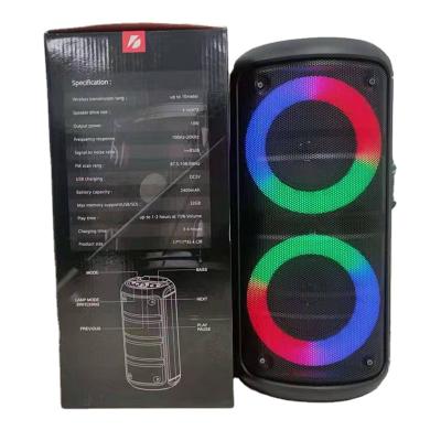 China No Amazon New 2021 Portable 4 Inch Battery Operated Large Dual Noise Customized Led Disco Light Speaker Rings With FM Radio for sale