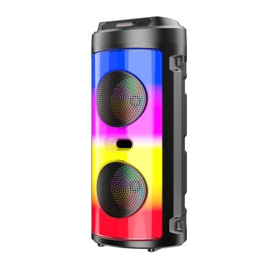 China Colorful Dual LED Light ZQS4248 Party Speaker Outdoor 4 Inch Big Large Portable Wireless Bluetooth Speaker With RGB LED Light Microphone for sale