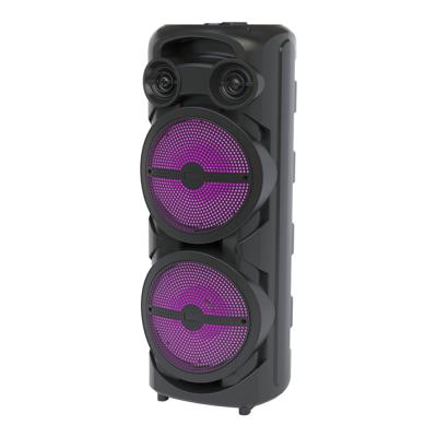 China Dual 8 Inch 30W DJ Bass Loudspeakers Colorful Light Portable Bass Powerful Box ZQS 8202s Party LED Subwoofer Box High Power Bluetooth Speaker for sale