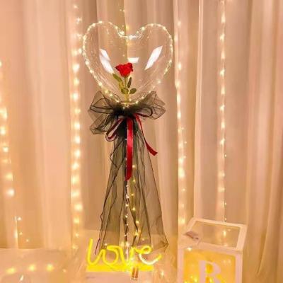 China Rose Bouquet Bobo Ball Valentine's Day Love Bobo Ball Rose Bobo Ball Bouquet Christmas Necklace Luminous Balloon for sale