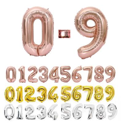 China Digital Number Shape 40 Inches Large Digital Number Balloon Party Foil Balloon Digital Balloon Wholesale for sale