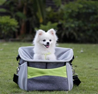 China Breathable Pet Bicycle Basket Removeable Small Dogs Bag Carrier Travel Safety Dog Bike Basket for sale