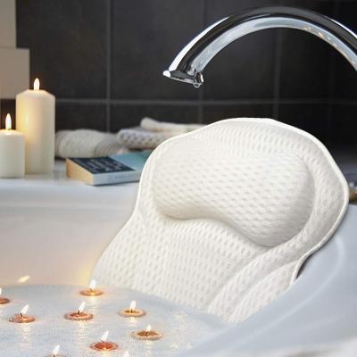 China Hot Sale Design Amazon Air Mesh Washable And Soft Spa Viable Bath Pillow for sale