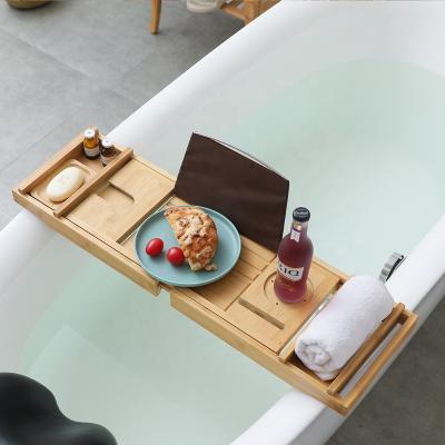 China Sustainable Adjustable Bathroom Bath Trolley Tray Bath Tub Tray Bath Tub Tray Luxury for sale