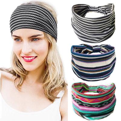 China Comfortable Soft Turban Breathable Hair Bands Womens Yoga Headbands Sports Workout Running Headband for sale