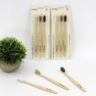 China 2021 OEM Eco Friendly Biodegradable Organic Charcoal Stiffeners RoHS Custom Logo Bamboo Toothbrush for sale