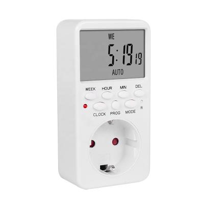 China Industry EU Socket 220V Large LCD Display Weekly Programmable Electronic Socket Outlet Timer for sale