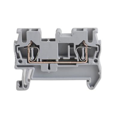 China Polyamide 4mm Din Rail Mount Spring Clamp Terminal Blocks ST4 For Cable Quick Connection for sale