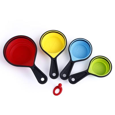 China Viable Hot Selling Measuring Tools Kitchen Baking Scoop Silicone Foldable Measuring Spoon for sale