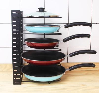 China New viable 4 layers kitchen cookware rack pot holder collapsible metal for sale