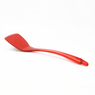 China Kitchen Utensil Wholesale Sustainable Silicone Non Stick Turner With Transparent PP Handle for sale