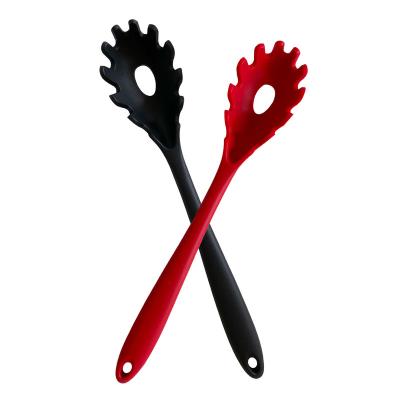 China Multi-function Silicone Spaghetti Pasta Noodles Spoon Viable Non-stick Cookware Claw Spoon for sale